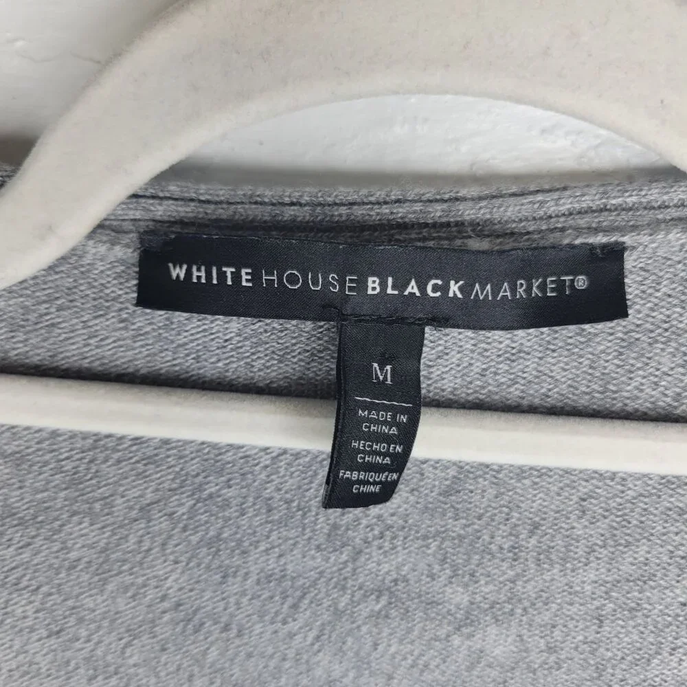 WHBM Women's Medium Cardigan Sweater Duster Long Gray Open Front - Picture 3 of 4